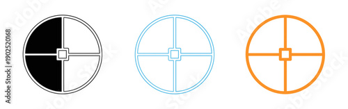 Three variants of crosshair icons