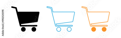 Shopping cart icons in different colors