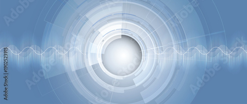 Futuristic science and medical  background, DNA strands, connected neural web