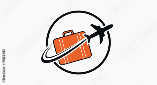 Travel and tourism concept with airplane and luggage.