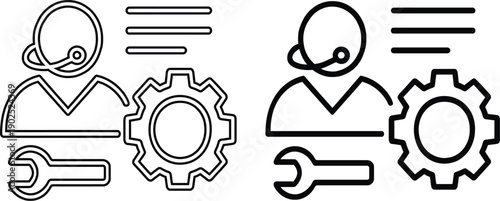 Customer Support Technical Service and Maintenance Operations Vector Icon