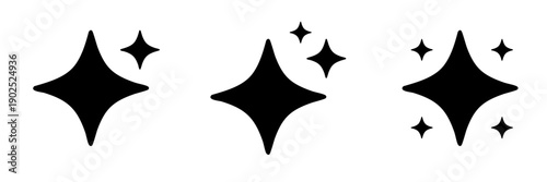 Sparkle star icon set. simple ai star burst symbol sign. Vector