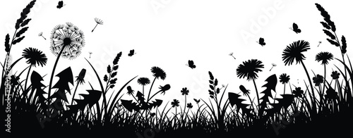 And of dandelions and butterflies in a field black and white flowers