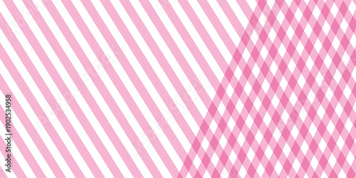 Pink stripes on white background. Striped diagonal pattern Vector illustration of Seamless.