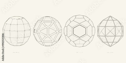 Four stages of egg development shown as geometric line drawings
