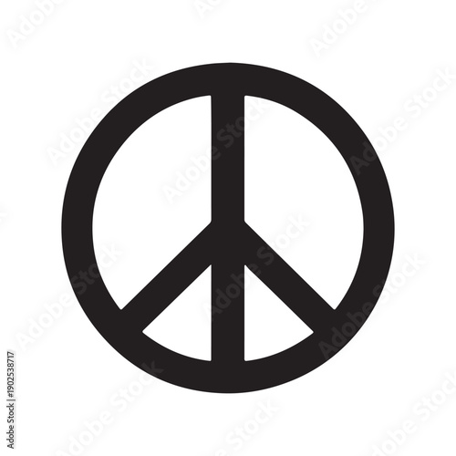 Black peace symbol on a white background peace sign circle