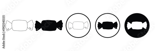 Candy Icon Vector Set – Minimalist Sweets and Dessert Symbols for Birthday, Holiday and Food Design