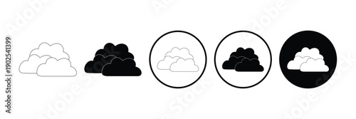 Cloud Icon Vector Set – Weather, Storage & Web Interface Symbols
