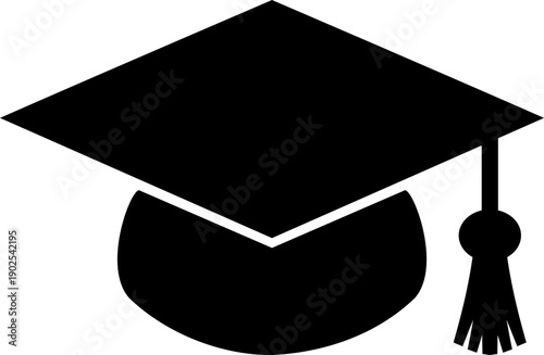Minimalist Graduation Cap Icon with Tassel for Academic Success and Education Branding