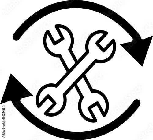 Ongoing technical service and system optimization concept symbol