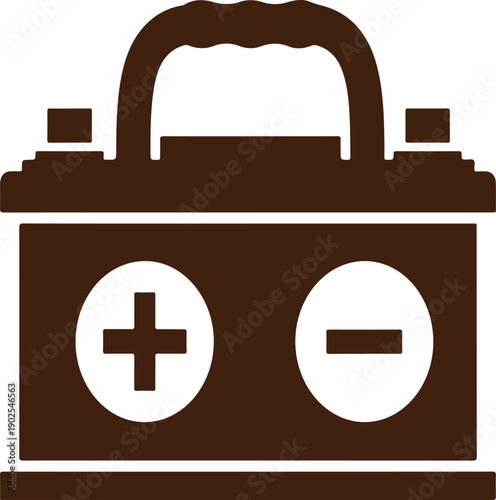 Car battery icon with plus and minus symbols
