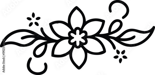 Simple Black and White Kids and Adult Coloring Page Illustration