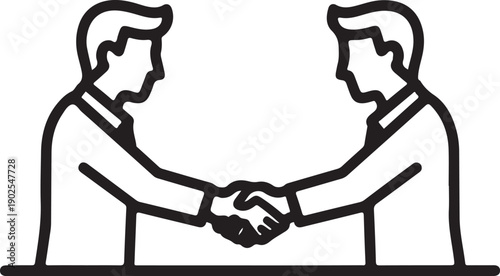 Handshake Business Agreement Line Icon Vector Illustration