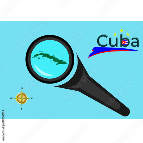 Detailed map of Cuba with national flag overlay. High-quality vector illustration of Caribbean island silhouette for travel and iconic designs.