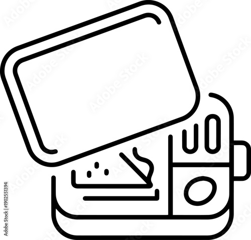 Open lunchbox with food compartments inside.
