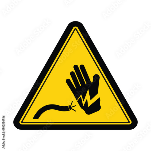 Warning sign indicating caution for sharp or pointed objects that may cause injury.