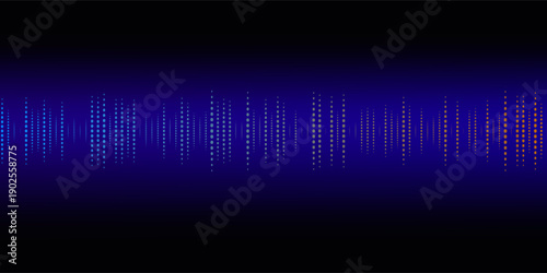Multicolor waveform spectrum, imagination of voice record, artificial intelligence, 3d illustration
