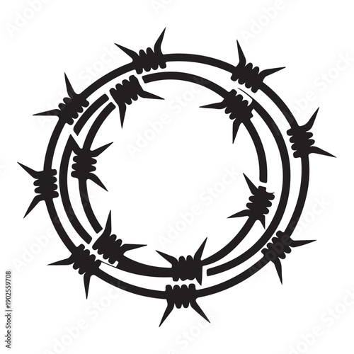 Wreath of barbed wire, symbol of danger and protection