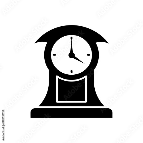 Antique standing grandfather clock with classic face and pedestal base design