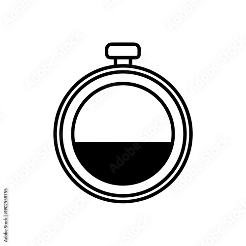 Classic stopwatch with half-filled timer indicating elapsed time