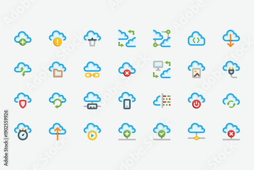 Cloud Technologies Color Icon Set