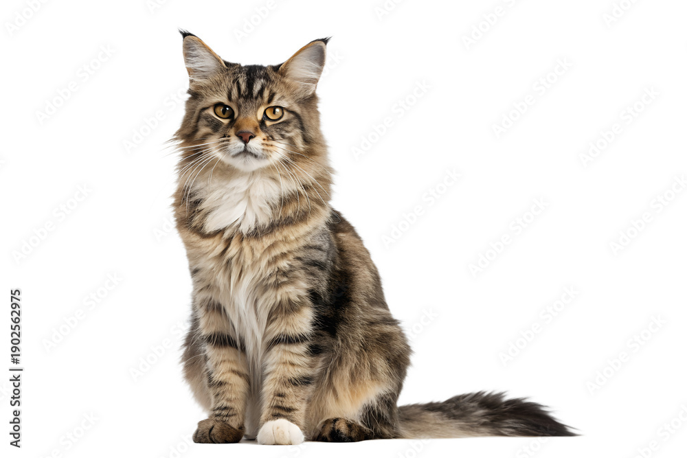 Obraz premium photorealistic cat with annoyed expression, crossed paws, minimalist portrait, clean background, soft studio light