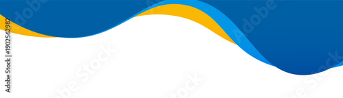 Vibrant Blue Waves With Orange Accents Curving Across White Background For Global Use