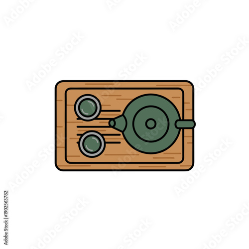 Traditional chinese tea set with teapot and cups on bamboo tray isolated on white background, concept of tea ceremony and relaxation