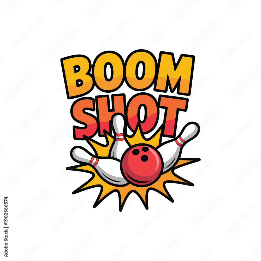 Obraz premium Boom Shot Bowling Typography