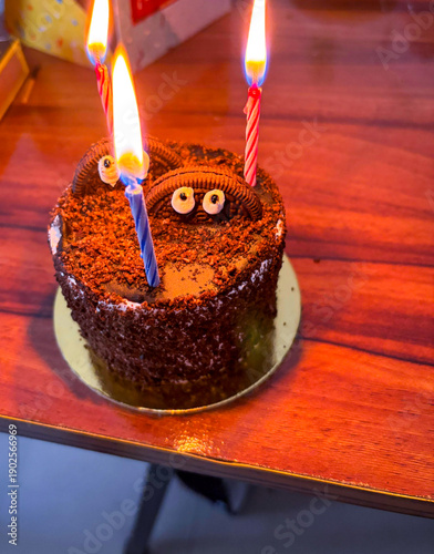 selective focus picture of a tasty chocolate cake