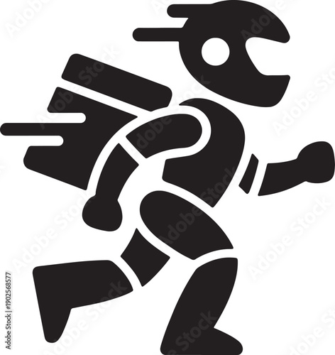 Astronaut running in space suit