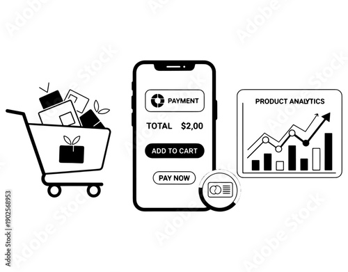 Online shopping with analytics and subscription services integration