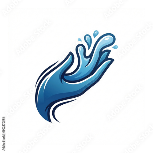 Water Hand: A stylized depiction of a hand formed from flowing water, with droplets splashing outwards, symbolizing purity, fluidity, and life's essence.
