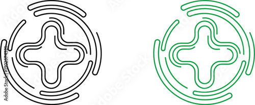 Abstract Medical Plus Circular Line Icon