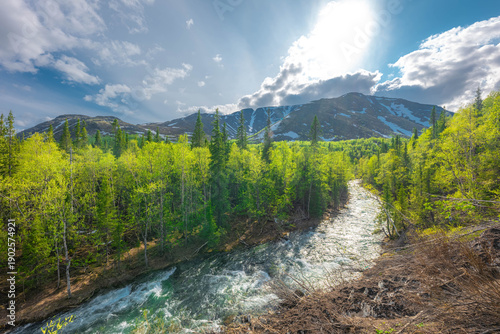 mountain landscape with river