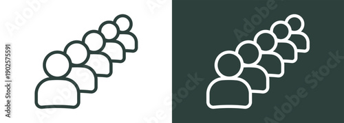 Queue Icon White and Black Style Of