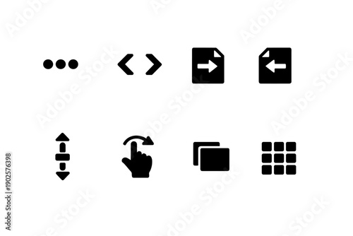 UI Navigation Icons. UI navigation icons. Filled icon set of UI navigation icons: breadcrumb dots, pagination
