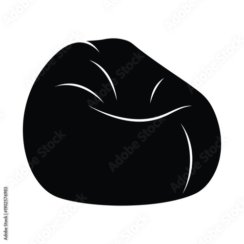 Black bean bag chair in minimalist style