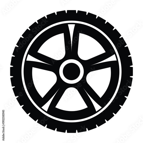 Car wheel and tire icon. Car wheel vector illustration. Black wheel tires silhouette. Tire vector illustration.