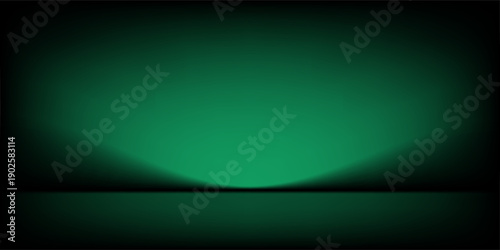 Blue studio gradient background. Abstract empty room backdrop. 3d vector cool light texture. Luxury neon lights limbo bg. Dark festive color bg. Modern photo studio spotlight glow podium gradation