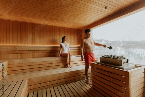 Relaxation in the sauna off...