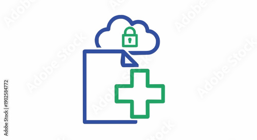 Secure Cloud Data Storage Solution Icon Digital Asset Management and Cloud Computing Security for a Safer Future