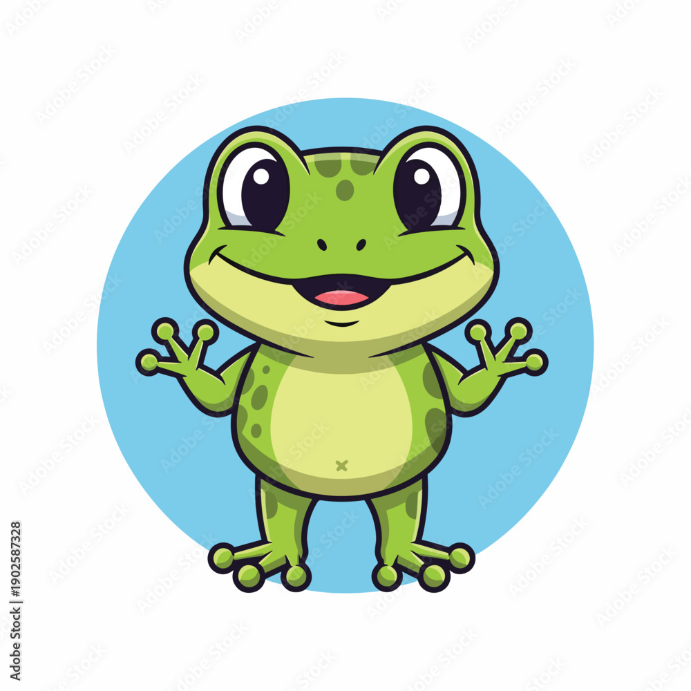 Naklejka premium Happy Cartoon Frog