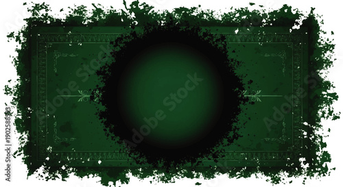 Dark Green Circle with Roughened Edge Texture.