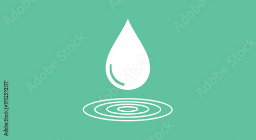 Water Drop Falling Creating Ripples on Surface.