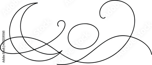 Ramadan Crescent Moon Divider Minimal Decorative Line Art Vector