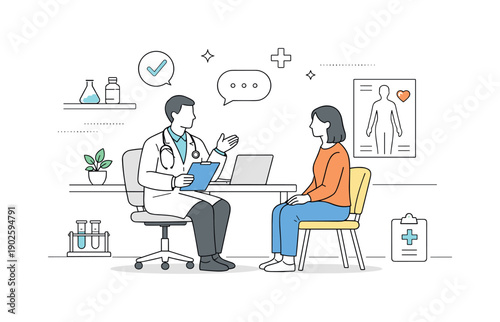 Sterile modern backdrop. Monochrome base with restrained accent colors, subtle lines defining structure and zones. Professional, clinical