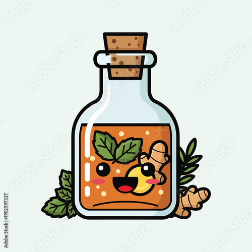 Magic Potion in Glass Bottle