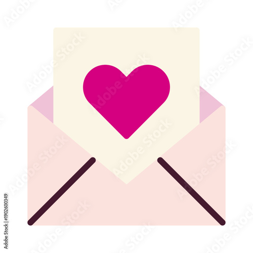 Geometric Valentine's Day icon. Love symbol. Vector illustration, flat design