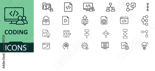 Collection of coding and programming related icons